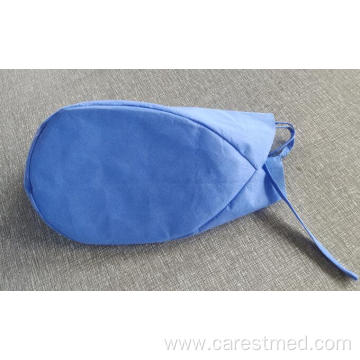 Disposable Blue Surgical Cap with Ties on Back